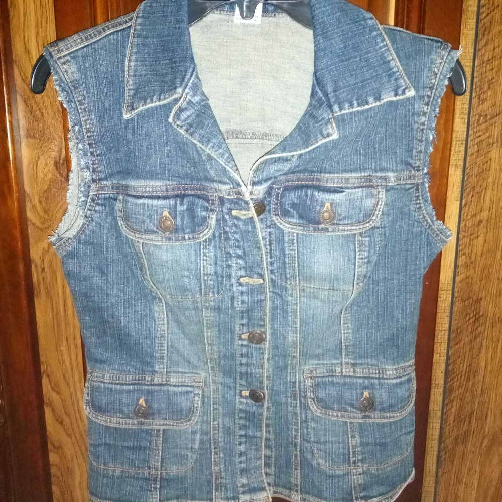 Vintage Sorority Jean Vest, Forever 21
